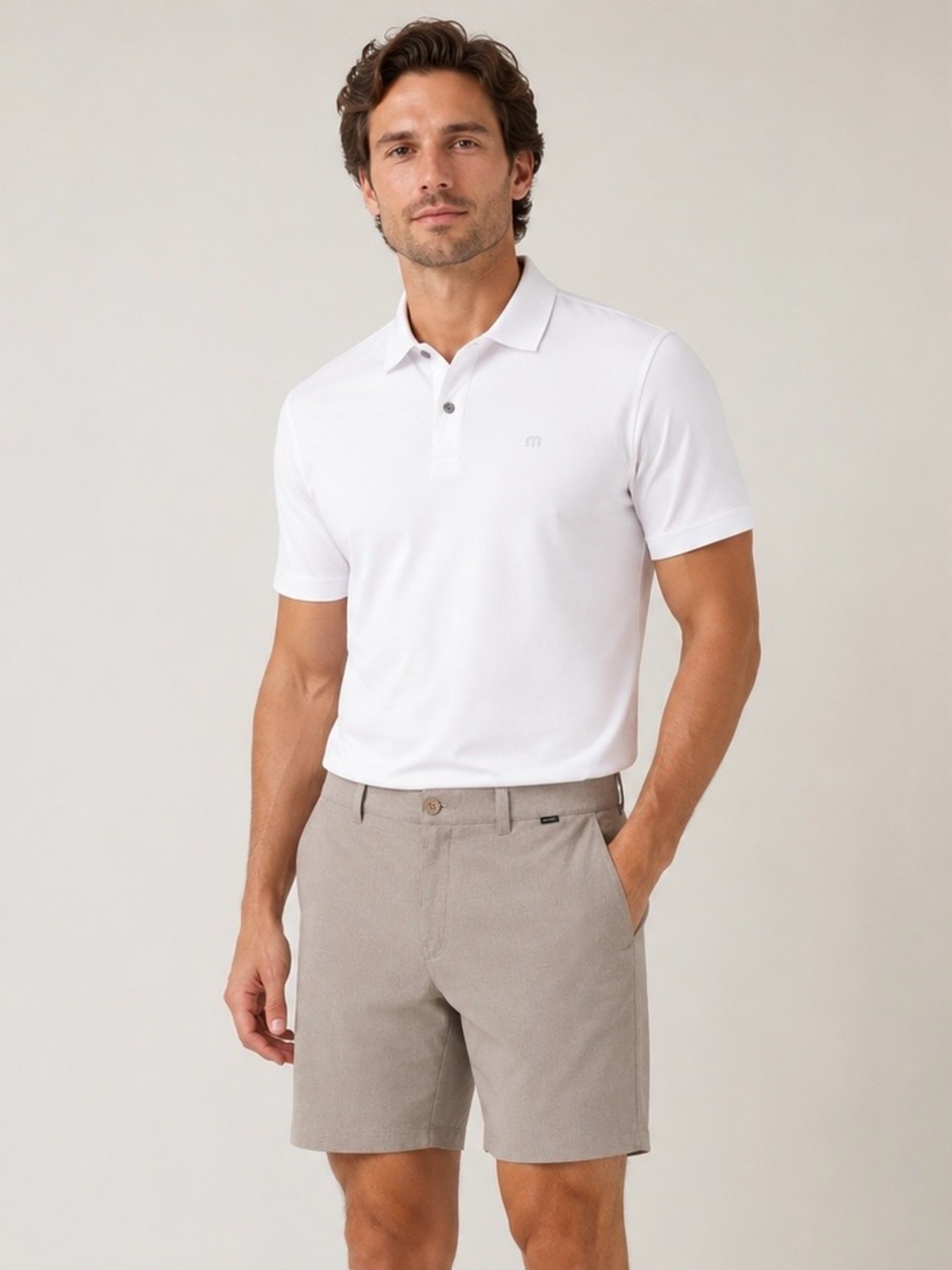 TravisMathew Lightweight Khaki Golf Shorts Men’s Size 35 Performance Casual